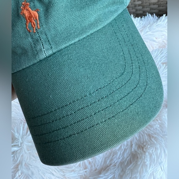 Polo Ralph Lauren Green/Orange Pony With Leather Strap Hat - Picture 5 of 9